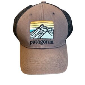 Patagonia Hat Cap Snap Back Adult One Size Brown Trucker Fitz Roy Embroidered
